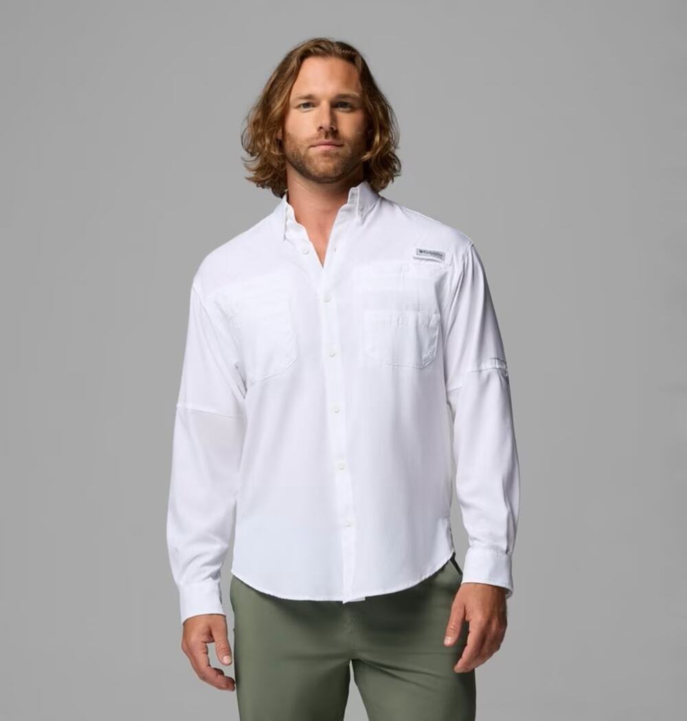 NEW Columbia Chemise Tamiami II Shirt Men's White Long Sleeve Button Down Size M